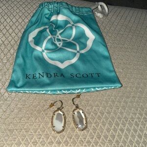 Kendra Scott Gold and White Drop Earrings